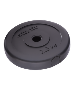 Диск пластиковый BB-203  2,5 кг, d=26 мм, черный, 2 шт Starfit УТ-00021248