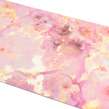 Коврик для йоги INEX Yoga PU Mat полиуретан с принтом 185 x 68 x 0,4 см розовый мрамор с позолотой