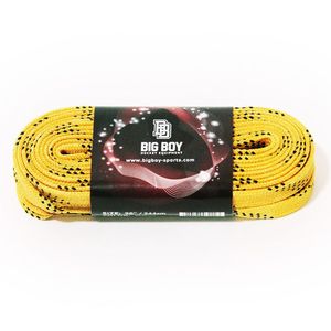 Шнурки для коньков "BIG BOY Comfort Line с пропиткой" арт.BB-LACES-CL-244YL, полиэстер, 244см,желтый 244см BIG BOY BB-LACES-CL-244YL