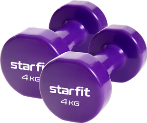 Гантель виниловая Core DB-101 4 кг, фиолетовый, 2 шт Starfit УТ-00020386