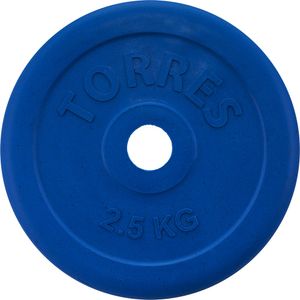 Диск обрезин.  "TORRES  2,5 кг" арт.PL50392, d.25мм, металл в резиновой оболочке, синий TORRES PL50392