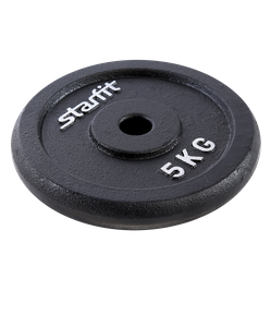 Диск чугунный Core BB-204 d=26 мм, черный, 5 кг Starfit УТ-00018818