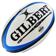Мяч для регби  GILBERT Omega арт.41027005, р. 5, резина, ручная сшивка, бело-сине-черный 5 GILBERT 41027005