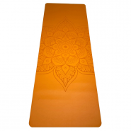 Коврик для йоги INEX Yoga PU Mat полиуретан c гравировкой 185 x 68 x 0,4 см оранжевый