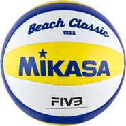 Мяч для пляжного волейбола сувенирный "MIKASA VX3.5" р.1, диам. 15 см, синт. кожа ПВХ, бело-желто-синий 1 MIKASA VX3.5