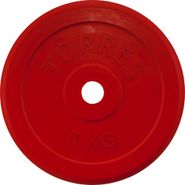 Диск обрезин.  "TORRES  5 кг" арт.PL50405, d.25мм, металл в резиновой оболочке, красный TORRES PL50405