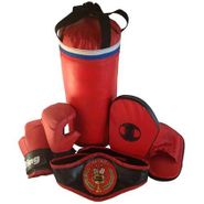 Набор боксерский ЧЕМПИОН (мешок 40см,перчатки, лапы, пояс чемпиона) RealSport