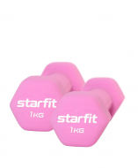 Гантель неопреновая Core DB-201 1 кг, розовый пастель, пара Starfit УТ-00021183