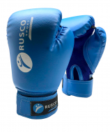 Перчатки боксерские Rusco 8oz к/з синие УТ-00009848