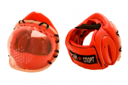 Шлем с прозрачной маской для косики каратэ Рэй Спорт Ш31LИКШ на шнуровке